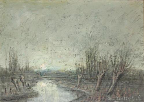 Gustaaf De Lintdecker (1929-2017: Tronken Uitbergen (38x32), Antiek en Kunst, Kunst | Schilderijen | Klassiek, Ophalen of Verzenden
