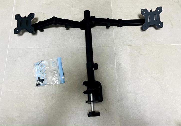 Monitorarm 2 schermen - tot 27inch, Computers en Software, Monitoren, Zo goed als nieuw, Ophalen