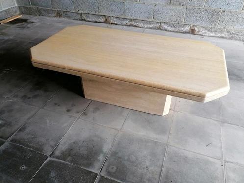 Table basse en travertin – Forme octogonale – Vintage, Huis en Inrichting, Tafels | Salontafels, Gebruikt, Overige materialen