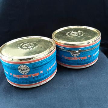 2 vintage blikken:"Labo Optima Bruxelles".Steriel verband. beschikbaar voor biedingen