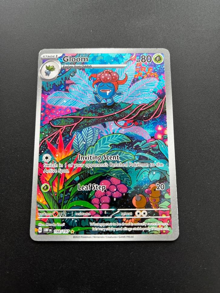 Gloom 198/197 Obsidian Flames Pokémon, Hobby en Vrije tijd, Verzamelkaartspellen | Pokémon, Zo goed als nieuw, Losse kaart, Foil