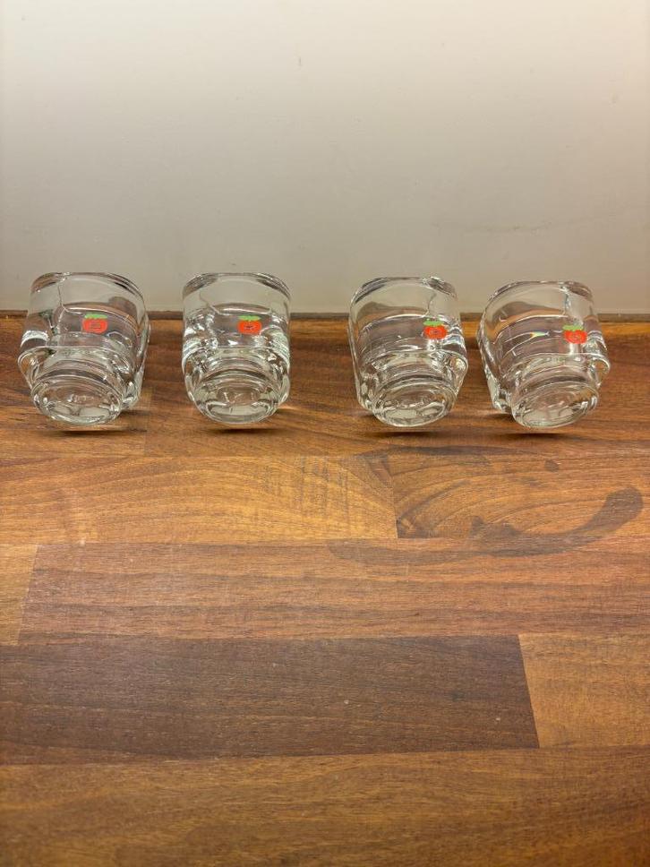 Vintage glazen met merk "Gulf", Verzamelen, Glas en Drinkglazen, Zo goed als nieuw, Borrel- of Shotglas, Ophalen of Verzenden