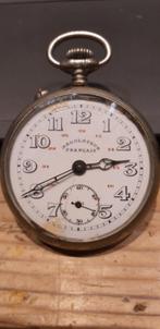 Mooi bewerkte antieke zakhorloge argentan - werkend ,, Handtassen en Accessoires, Horloges | Antiek, Ophalen of Verzenden, Zakhorloge