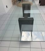 Glazen eettafel met blauwsteen, Huis en Inrichting, Ophalen, Blauwstenen poot, 200 cm of meer, 50 tot 100 cm