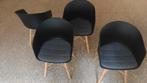 4 stoelen, Huis en Inrichting, Stoelen, Ophalen, Hout, Gebruikt, Zwart