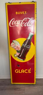 Emaille plaat coca cola, Verzamelen, Ophalen, Gebruikt, Reclamebord