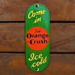 Emaille Schild ORANGE-CRUSH Limonade Reclamebord USA Vintage, Verzamelen, Merken en Reclamevoorwerpen, Verzenden, Gebruikt, Reclamebord
