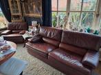 Lederen Salon bestaande uit 1 zit, 1x2 zit, 1x3 zit, Huis en Inrichting, Ophalen, Gebruikt, Leer, Modern