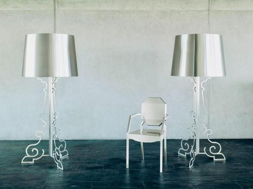 Philipp Plein LOUIS X barok RVS vloerlamp 185 cm 3 stuks, Huis en Inrichting, Lampen | Vloerlampen, Gebruikt, 150 tot 200 cm, Metaal