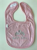 Roos slabbetje met velcro BABY GIRL, weinig gedragen., Ophalen of Verzenden, Zo goed als nieuw, Overige typen