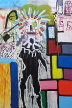 PAUL INDREK KOSTABI / FIGURATIE / KLEURGICLEE / 61x45cm SIG, Antiek en Kunst, Ophalen of Verzenden