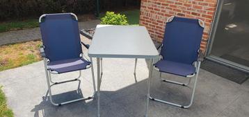 Tafel + 2 stoelen, Enlèvement, Comme neuf