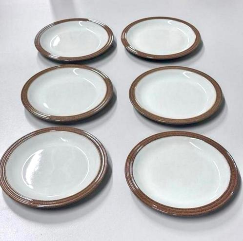 6X antiek servies Schotel schotels Denby zandsteen 16cm, Antiek en Kunst, Antiek | Servies los, Ophalen of Verzenden
