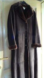 LANGE MANTEL SUEDE MERK 1 2 3, Maat 38/40 (M), Bruin, Ophalen of Verzenden, Zo goed als nieuw