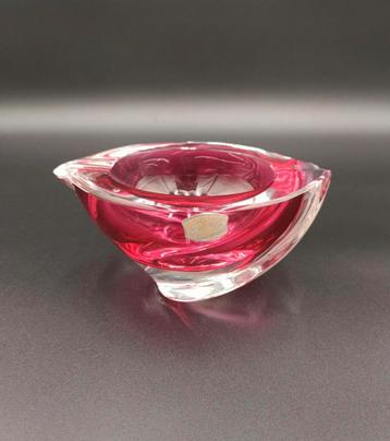 Val Saint Lambert robijnrode kristallen asbak, vintage beschikbaar voor biedingen