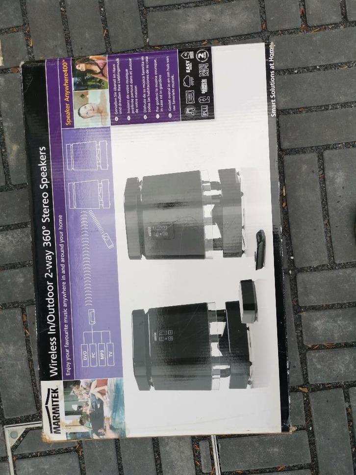 Haut-parleurs 360 bidirectionnels sans fil Marmitek, TV, Hi-fi & Vidéo, Enceintes, Comme neuf, Ensemble surround complet, Moins de 60 watts