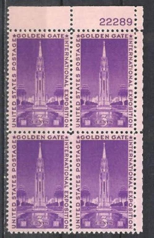 USA 1939 - Golden Gate Intl. Exposition - pane of 4, Timbres & Monnaies, Timbres | Amérique, Non oblitéré, Amérique du Nord, Envoi