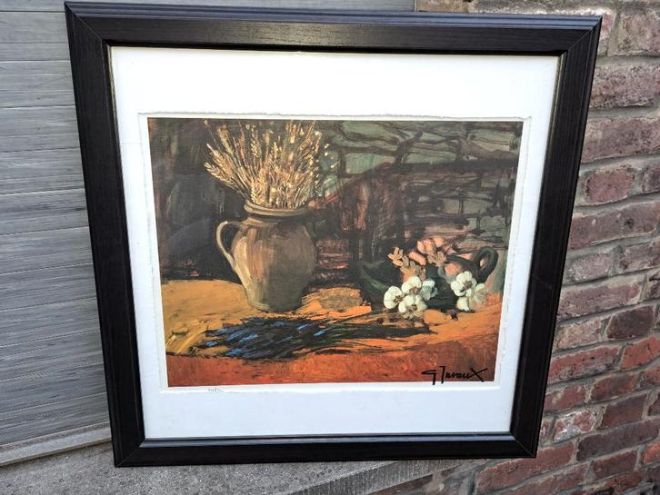 lithographie signe ginette javaux, Antiek en Kunst, Kunst | Litho's en Zeefdrukken, Ophalen of Verzenden