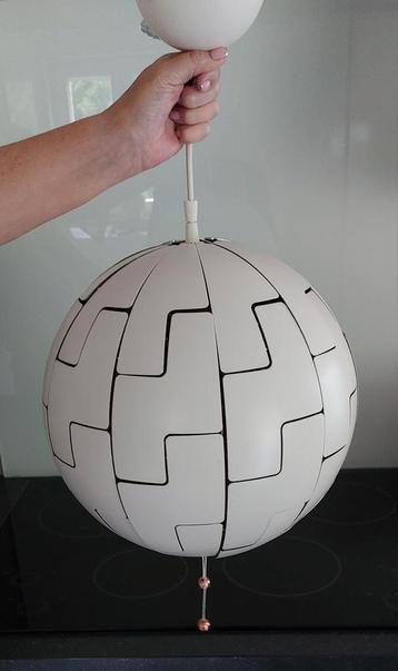 Space-age hanglamp bol wit/koperkleur 35 cm beschikbaar voor biedingen