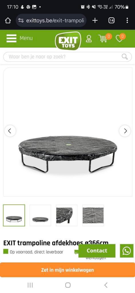 EXIT trampoline afdekhoes ø366cm NIEUW, Kinderen en Baby's, Speelgoed | Buiten | Trampolines, Nieuw, Ophalen