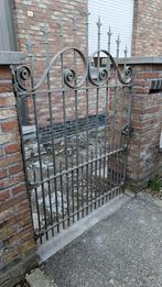 metalen hekwerk met klein poortje en grote dubbele poort, Jardin & Terrasse, Avec portail, Enlèvement, Utilisé, Fer