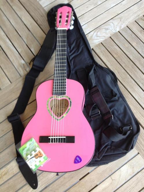 Roze kindergitaar (1/2) met starterset, Muziek en Instrumenten, Snaarinstrumenten | Gitaren | Akoestisch, Nieuw, Klassieke of Spaanse gitaar