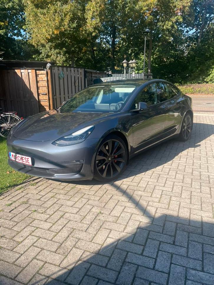 Tesla model 3 Performance, Auto's, Tesla, Particulier, Model 3, Elektrisch, Coupé, Zilver of Grijs, Zwart, Leder, Vierwielaandrijving
