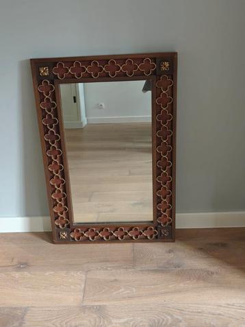 Antieke houten spiegel 83 X 56 cm beschikbaar voor biedingen