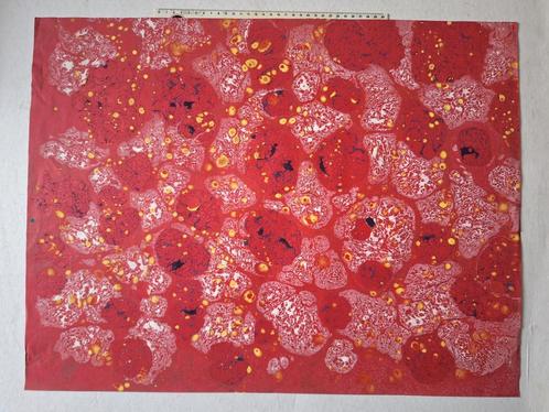 10 oude vellen met de hand gemaakt gemarmerd papier RW, Antiek en Kunst, Kunst | Schilderijen | Abstract, Ophalen of Verzenden
