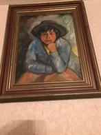 Schilderij Denkend Kind, Antiek en Kunst, Ophalen