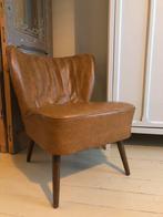Lederen clubzetel - authentiek - jaren ‘50, Huis en Inrichting, Ophalen, Gebruikt, Minder dan 75 cm, Leer