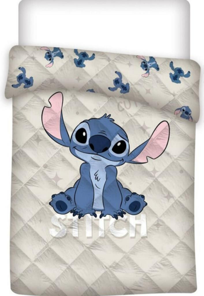Stitch Bedsprei Gewatteerd - 140x200 - Wit, Kinderen en Baby's, Kinderkamer | Beddengoed, Nieuw, Deken of Dekbed, Wit, Jongetje of Meisje