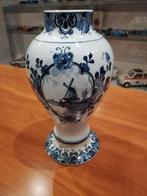 Vintage Delfts blauwe keramische vaas met windmolen, Enlèvement