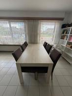 6 stoelen met tafel: 90cm x 180cm, hoogte 80cm, Huis en Inrichting, Gebruikt, Ophalen