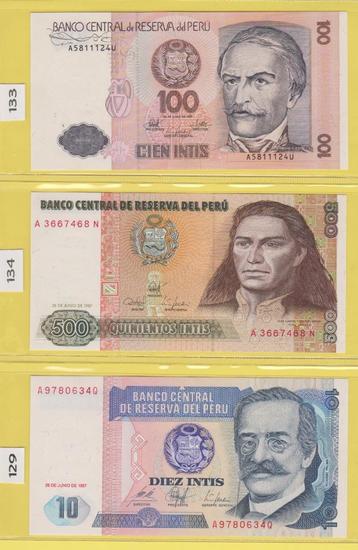 PERU - LOT BILJETTEN (3 stuks)