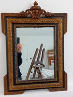 Miroir français du XIXe siècle avec belle couronne, Rectangulaire, 50 à 100 cm, Enlèvement ou Envoi, Moins de 100 cm