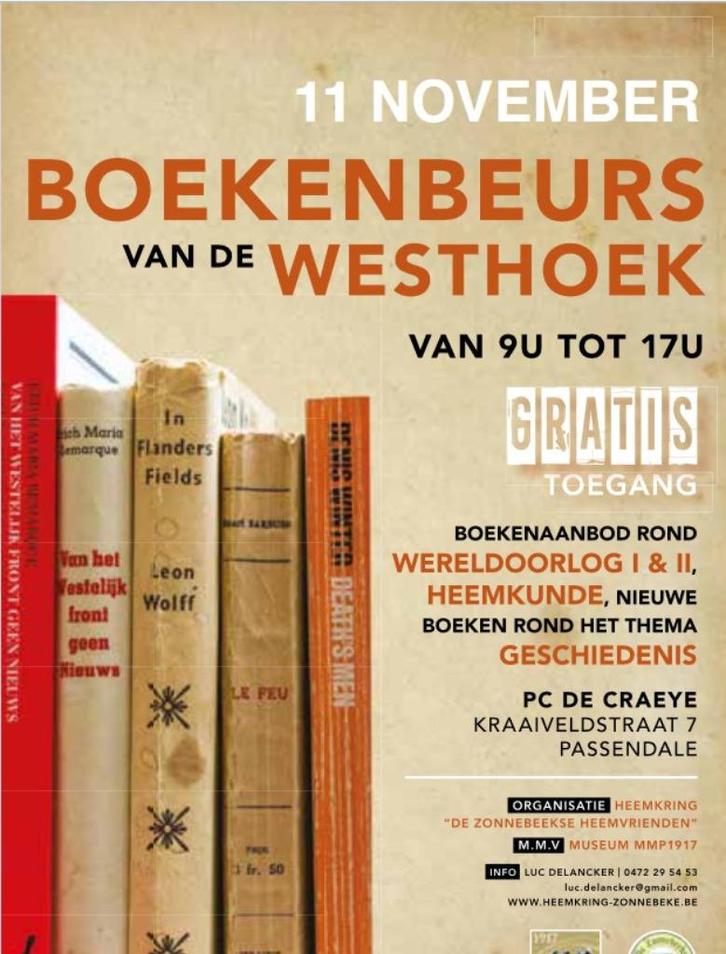 11/11: Unieke boekenbeurs in Passendale, Boeken, Geschiedenis | Stad en Regio, Gelezen, 20e eeuw of later, Ophalen