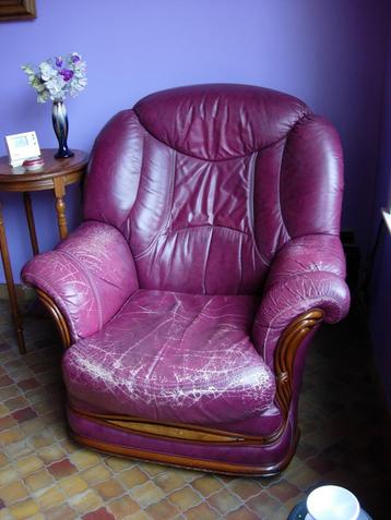 A DONNER Salon Cuir Canapé 2 Places + 2 Fauteuils, Enlèvement, Cuir