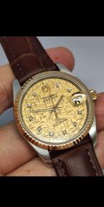 Tudor Prince Oysterdate 72033 - Cadran ligné or & index diam, Handtassen en Accessoires, Horloges | Heren, Overige merken, Leer