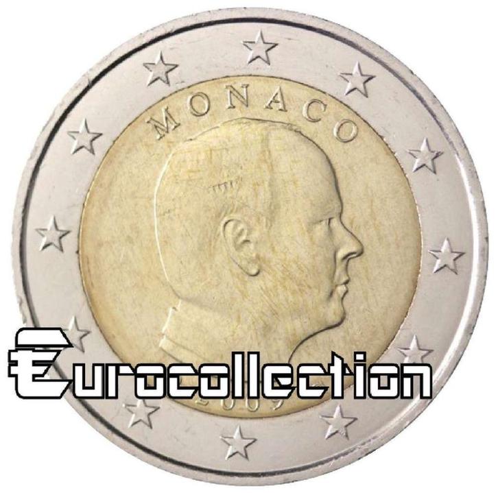 MONACO PIECES DE 1 ET 2 EUROS ALBERT II 2009-2021, Postzegels en Munten, Munten | Europa | Euromunten, Losse munt, 2 euro, Monaco