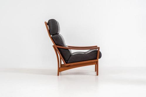 Prachtige vintage fauteuil van Glostrup, Denemarken, Huis en Inrichting, Fauteuils, Zo goed als nieuw, Leer, Ophalen
