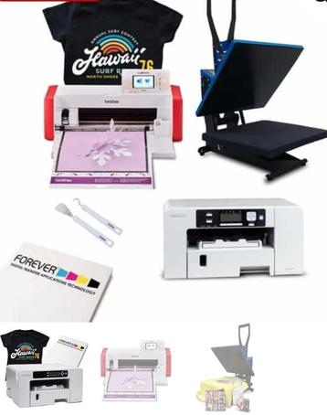 Kledij bedrukking set A4 : printer , cutter , transferpers beschikbaar voor biedingen