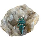 Pendentif en apatite et topaze verte, Avec pierre précieuse, Bleu, Argent, Enlèvement ou Envoi