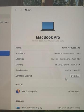 Apple Mac Book Pro 2020, Qwerty, 13 pouces, Comme neuf, 1 TB ou plus