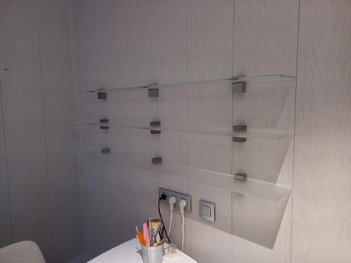 Glazen leggers (mat glas), Huis en Inrichting, Woonaccessoires | Wandplanken en Boekenplanken, Zo goed als nieuw, Ophalen