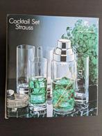 Cocktail set Strauss, shaker + 4 glazen nieuw, Nieuw, Ophalen of Verzenden