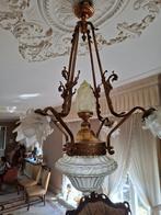 Antieke bronzen kroonluchter, Huis en Inrichting, Lampen | Kroonluchters, Ophalen, Gebruikt, Overige materialen