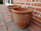 Terracotta bloempotten (2 stuks), Zo goed als nieuw, Minder dan 40 cm, Terracotta, Ophalen