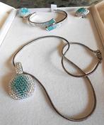 zeer mooie sieradenset, Handtassen en Accessoires, Kettingen, Ophalen of Verzenden, Nieuw, Blauw, Zilver