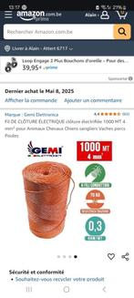 Fil pour CLÔTURE ÉLECTRIQUE clôture électrifiée 1000 MT 4 mm, Animaux & Accessoires, Enlèvement, Neuf